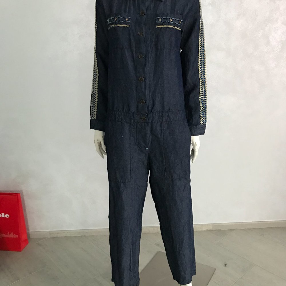 NWT WHITE SAND 88  Amazing jumpsuit linen + tencel - Picture 3 of 11